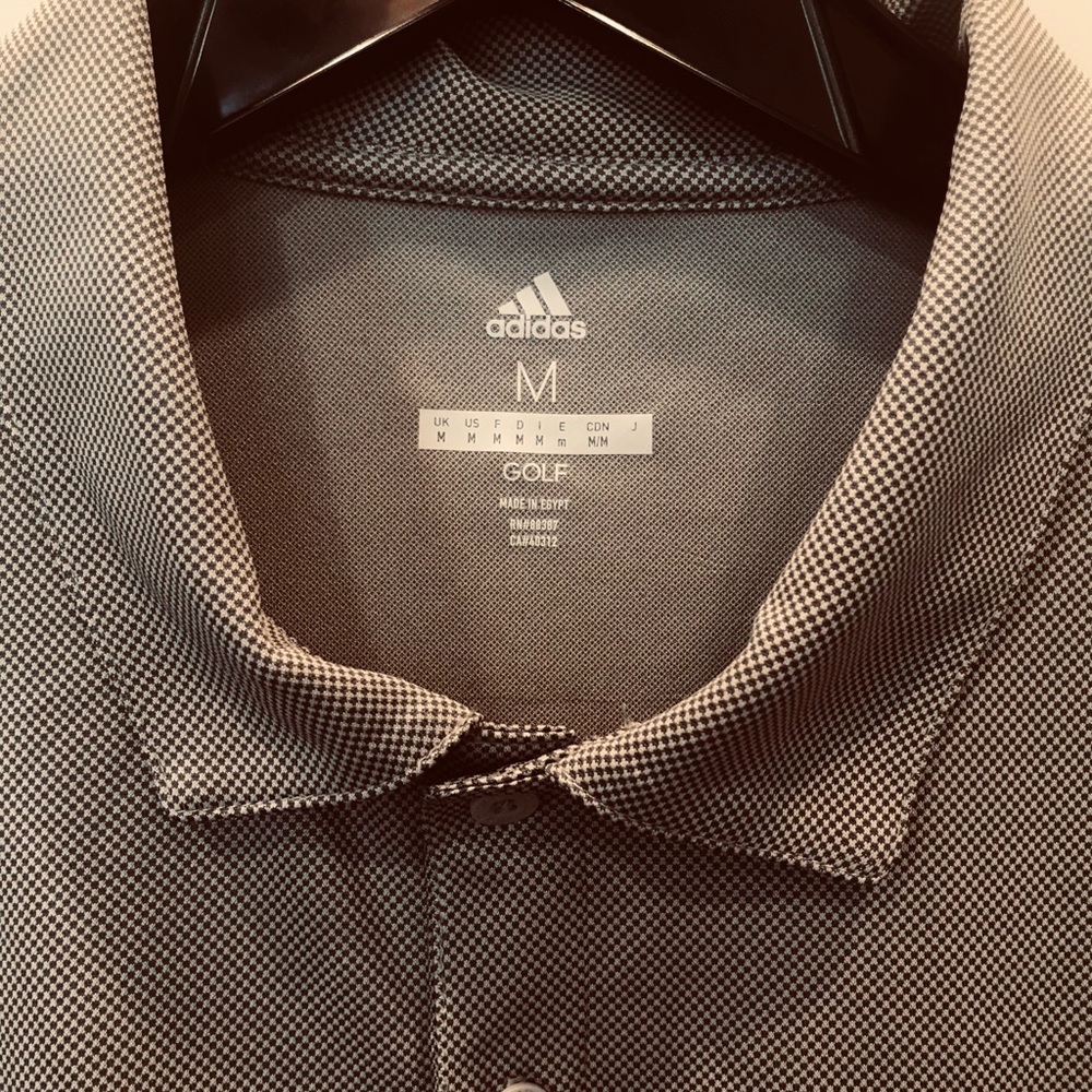 Adidas grey pin-point design golf shirt